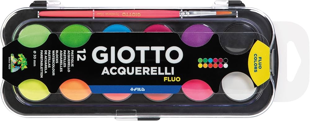 Acquerelli Giotto Fluo 12 colori