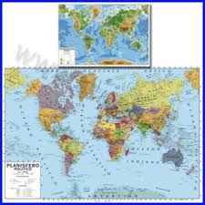 Carta Geografica Bifacciale Plastificata 100x140 cm
