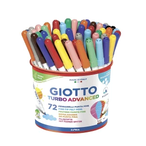 Pennarelli GIOTTO punta fine SUPERLAVABILI barattolo 72 pz.
