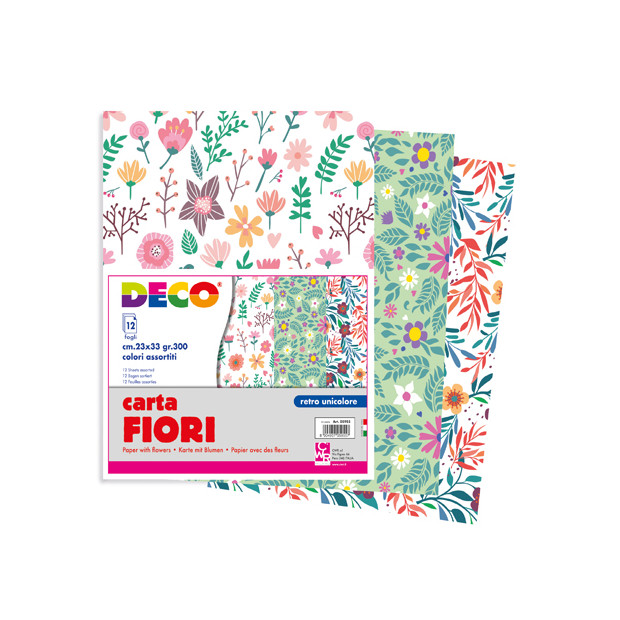 Carta FIORI 80 gr. COLORI ASSORTITI