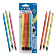 Matita LYRA NEON FLUO con Gomma scatola 12 pz.
