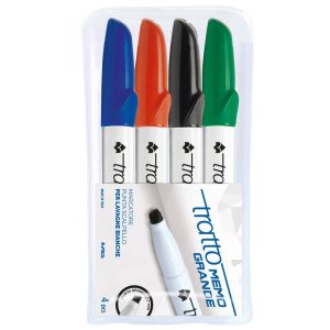 Pennarelli TRATTO MEMO punta scalpello busta 4 colori