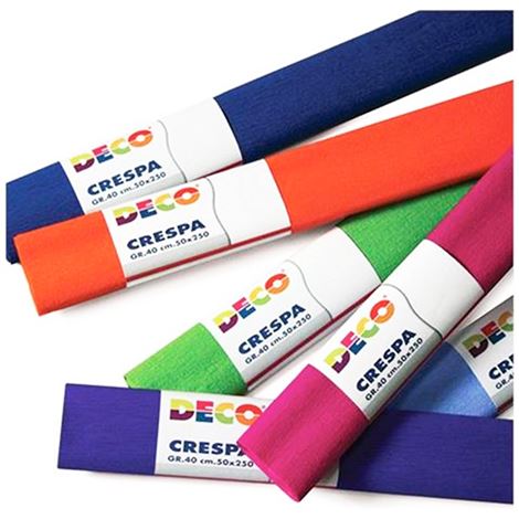 Rotoli CARTA CRESPA Pack Scuola 250x50 cm. 40 gr. COLORI ASSORTITI