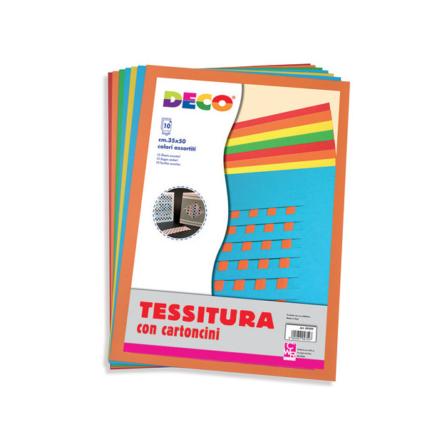 TESSITURA con Cartoncini 35x50 cm. in COLORI ASSORTITI 10 FF.