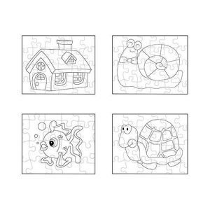 PUZZLE PREDISEGNATI DA COLORARE SOGGETTI ASSORTITI