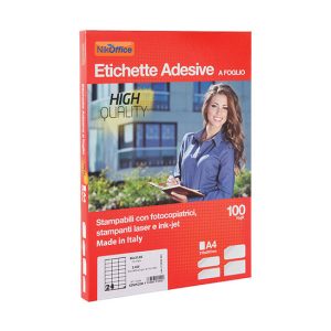 Etichette Adesive fustellate A4 100 fogli
