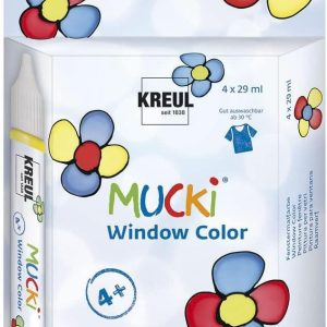 PENNARELLI WINDOW COLOR MUCKI 29 ml 4 pz + FILM trasparente