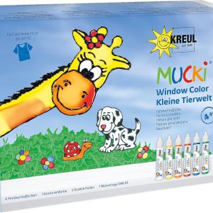PENNARELLI WINDOW COLOR MUCKI 29 ml 7 pz + FILM trasparenti + DISEGNI