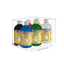 Tempera Dita TOY COLOR scatola 6 flaconi 500 ml.