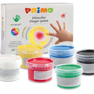 Tempera a Dita scatola 6 vasetti 250 ml.