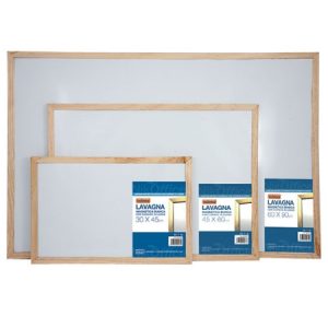 Lavagna Bianca Magnetica con Cornice in Legno