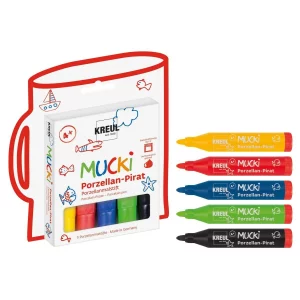 PENNARELLI per PORCELLANA MUCKI 5 pz. COLORI ASSORTITI