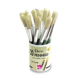 Barattollo 20 PENNELLI tondi con setole morbide.