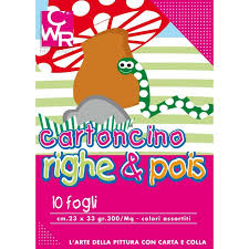 Blocco 10 Cartoncini RIGHE E POIS