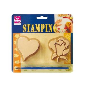 TIMBRI decorativi in legno rosa e cuore