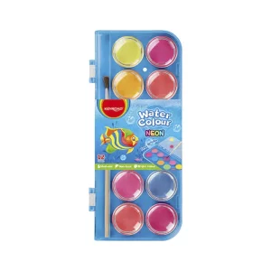 ACQUERELLI NEON KEYROAD 12 pastiglie 2,8 cm + PENNELLO