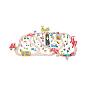 Città dei trasporti (in legno) completa da 125 pezzi