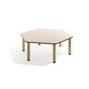 Tavolo esagonale con gambe in metallo