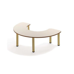 Tavolo semicircolare con gambe in metallo