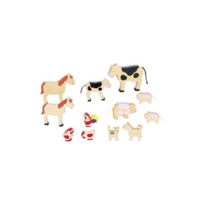 Animali della Fattoria in Legno 12 PZ.